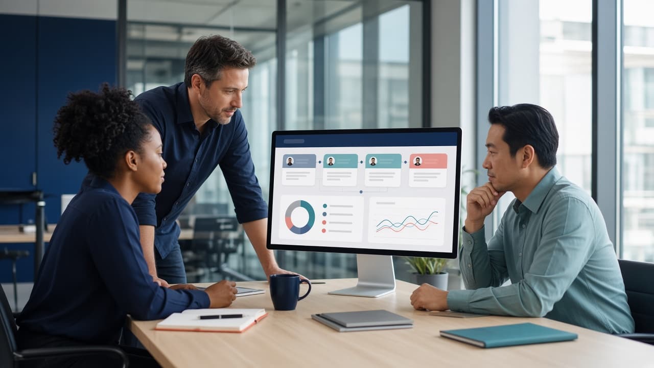 Team collaborating on hiring decisions